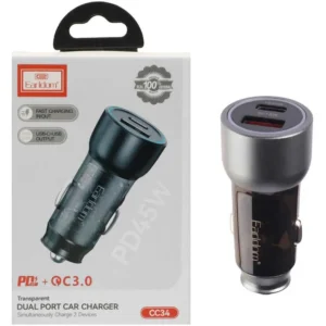شارژر فندکی PD و فست دو پورت Earldom مدل CC34 45W
